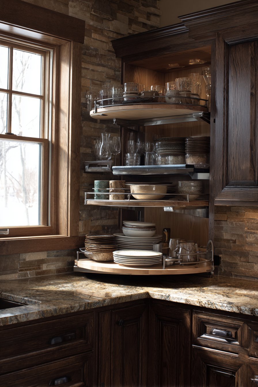 Corner Lazy Susan Cabinet Solution