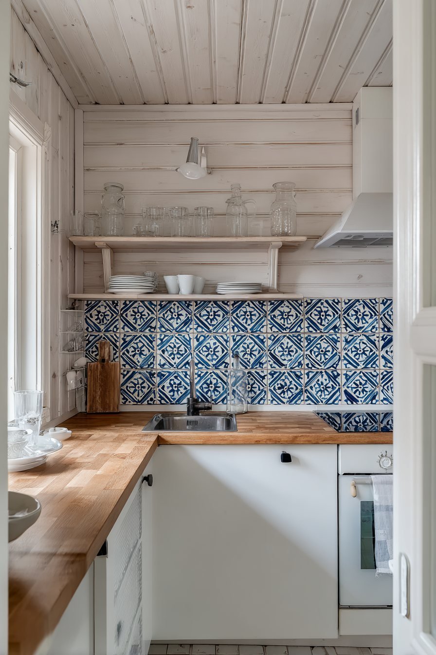 Bold Patterned Tile Backsplash Focal Point