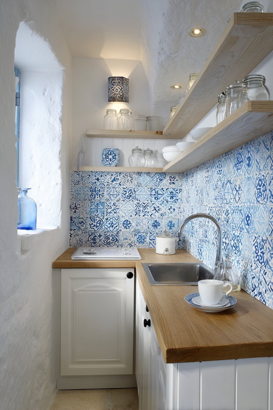 Bold Patterned Tile Backsplash Focal Point