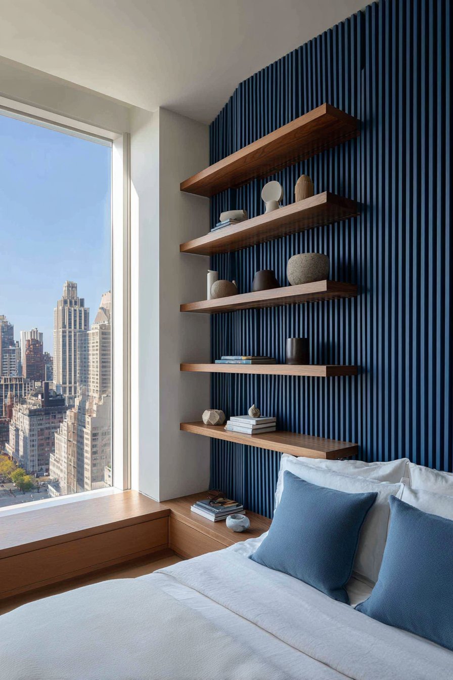 Vertical Wood Slat Accent Wall