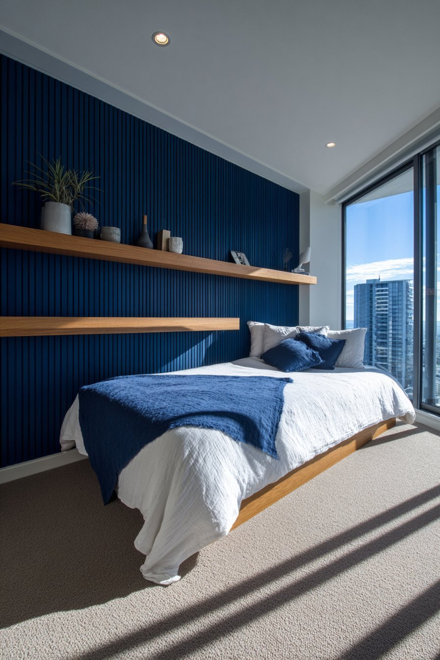 Vertical Wood Slat Accent Wall