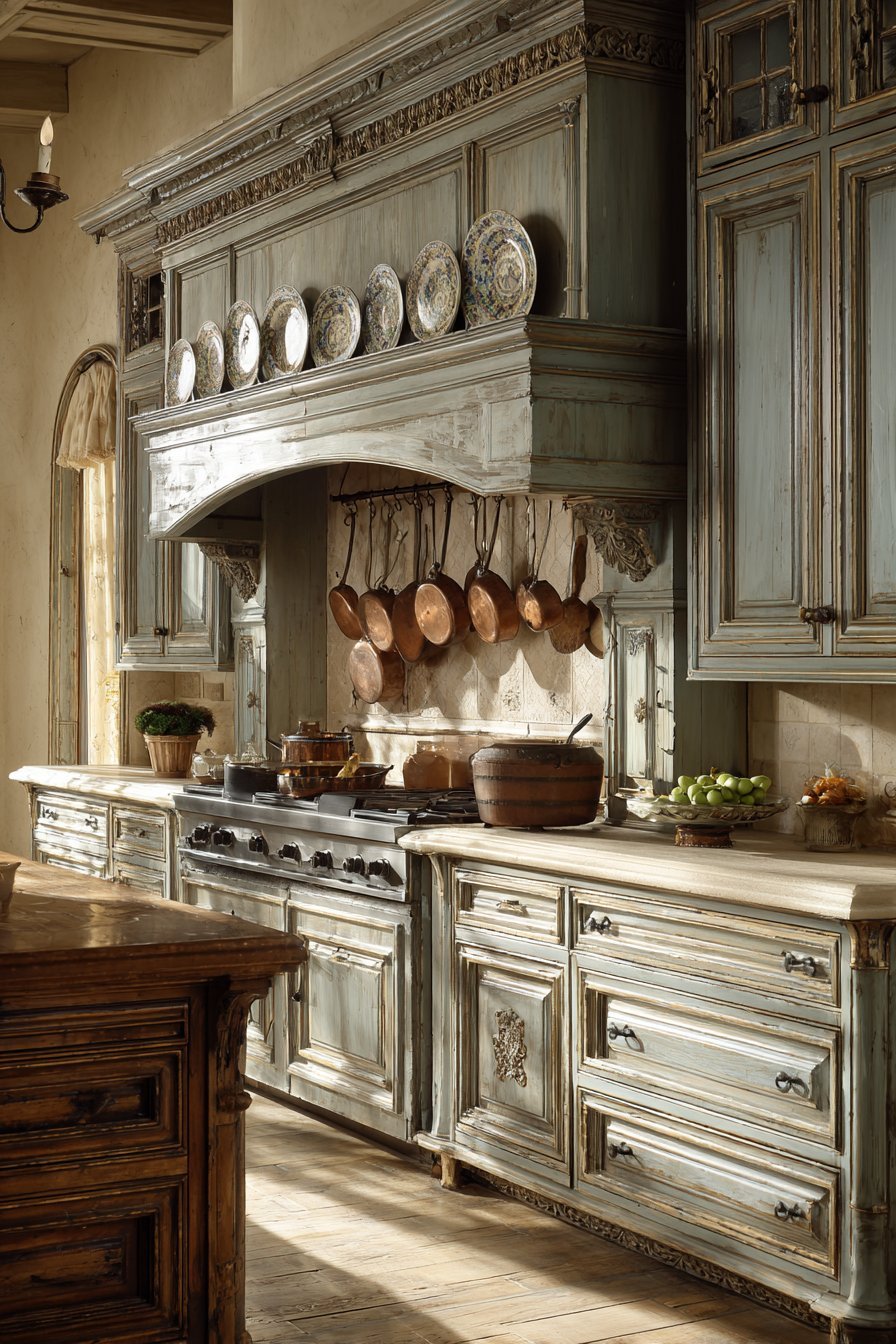 Traditional Kitchen with Furniture-Style Cabinetry