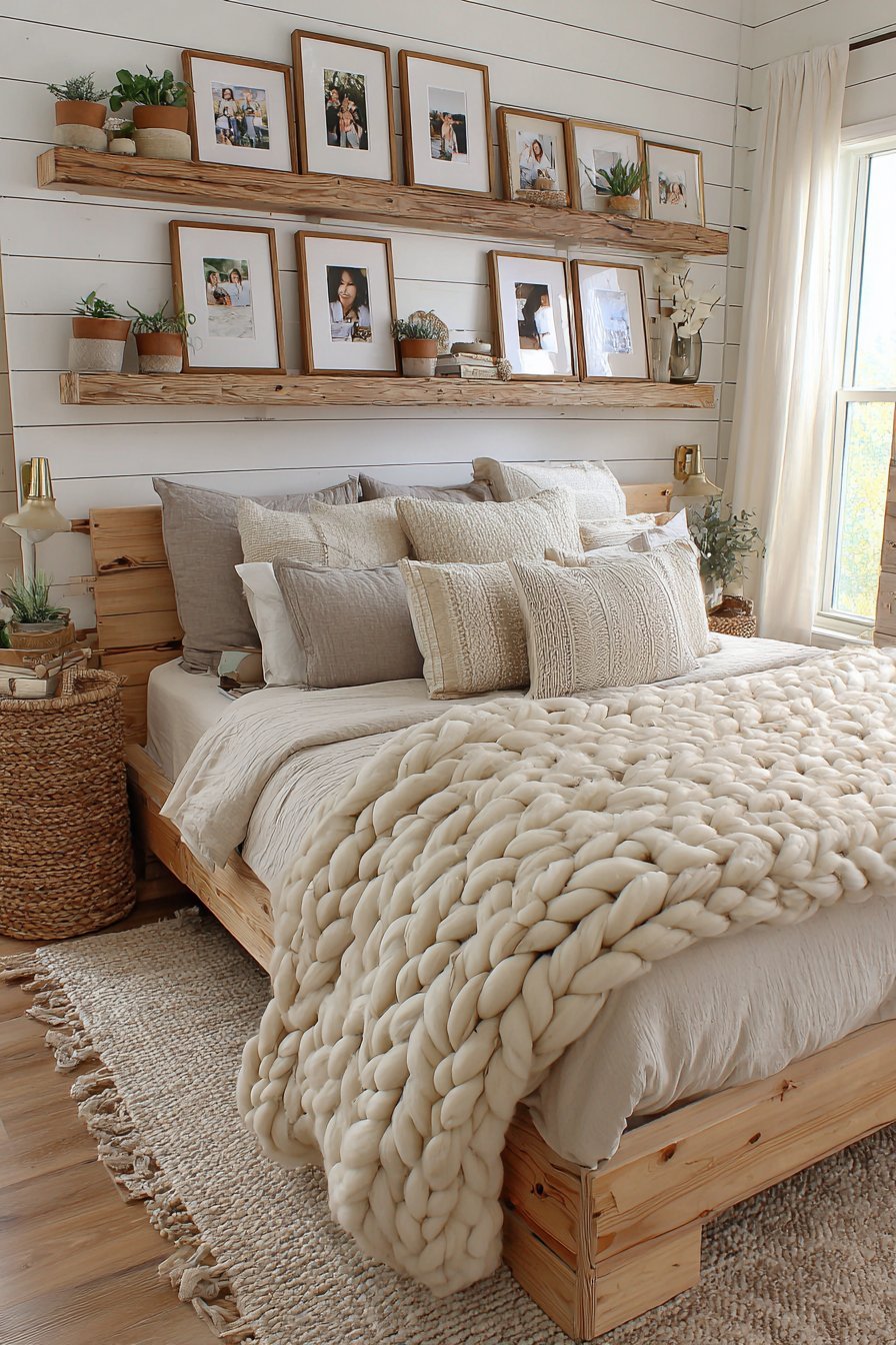 Casual Shiplap with Natural Wood Accents