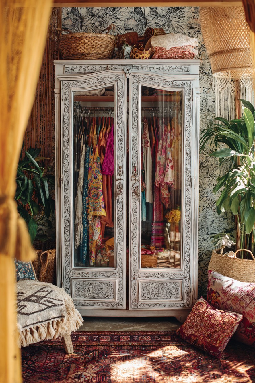 Bohemian Maximalism with Wallpaper Detail