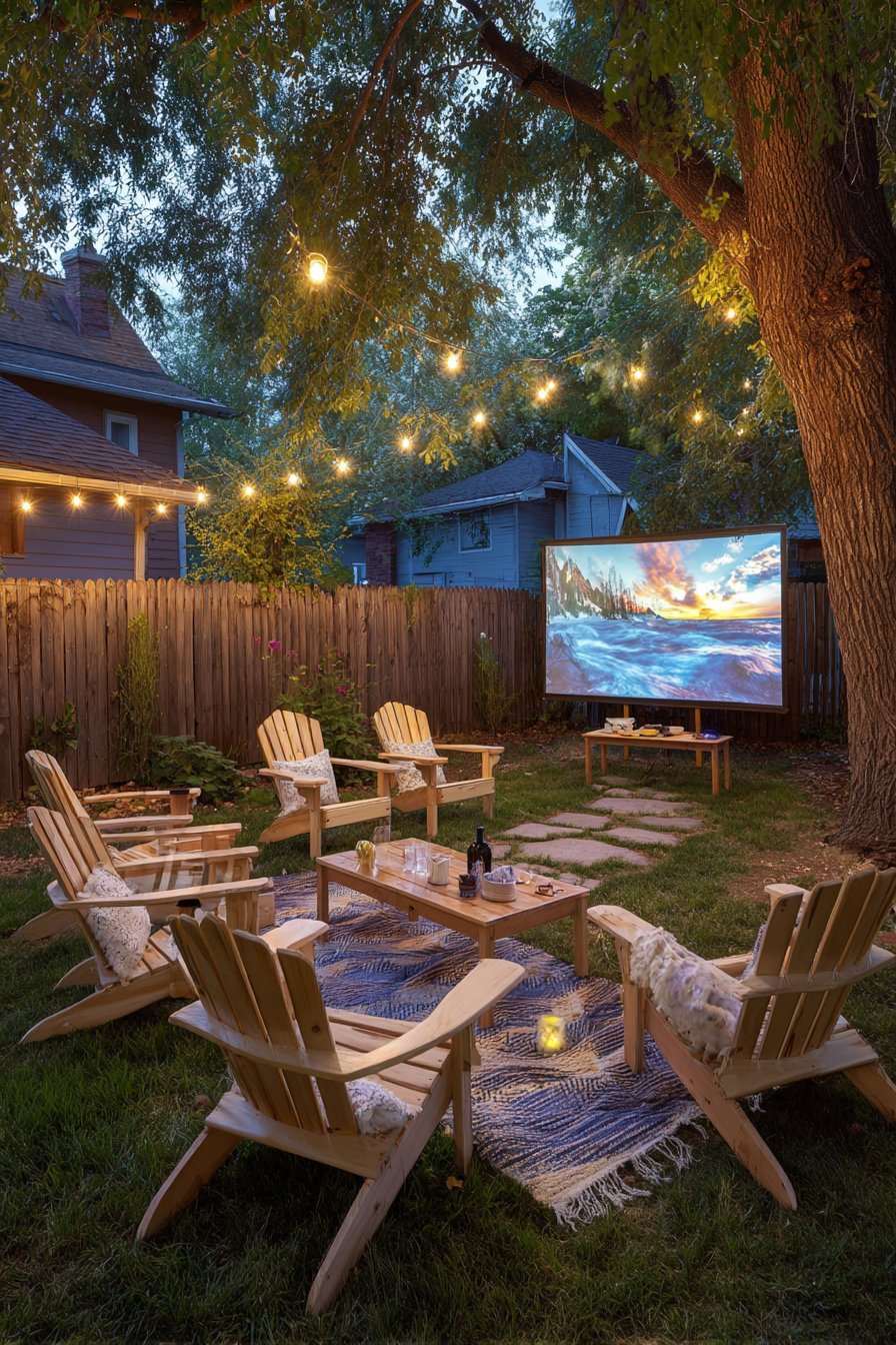Outdoor Movie Theater with Lawn Seating