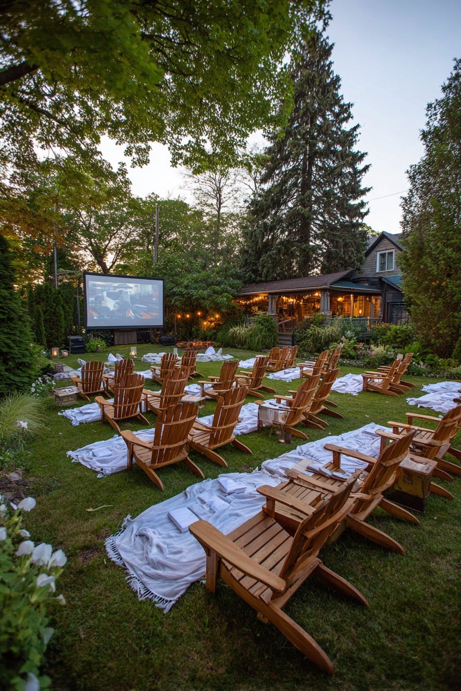 Outdoor Movie Theater with Lawn Seating