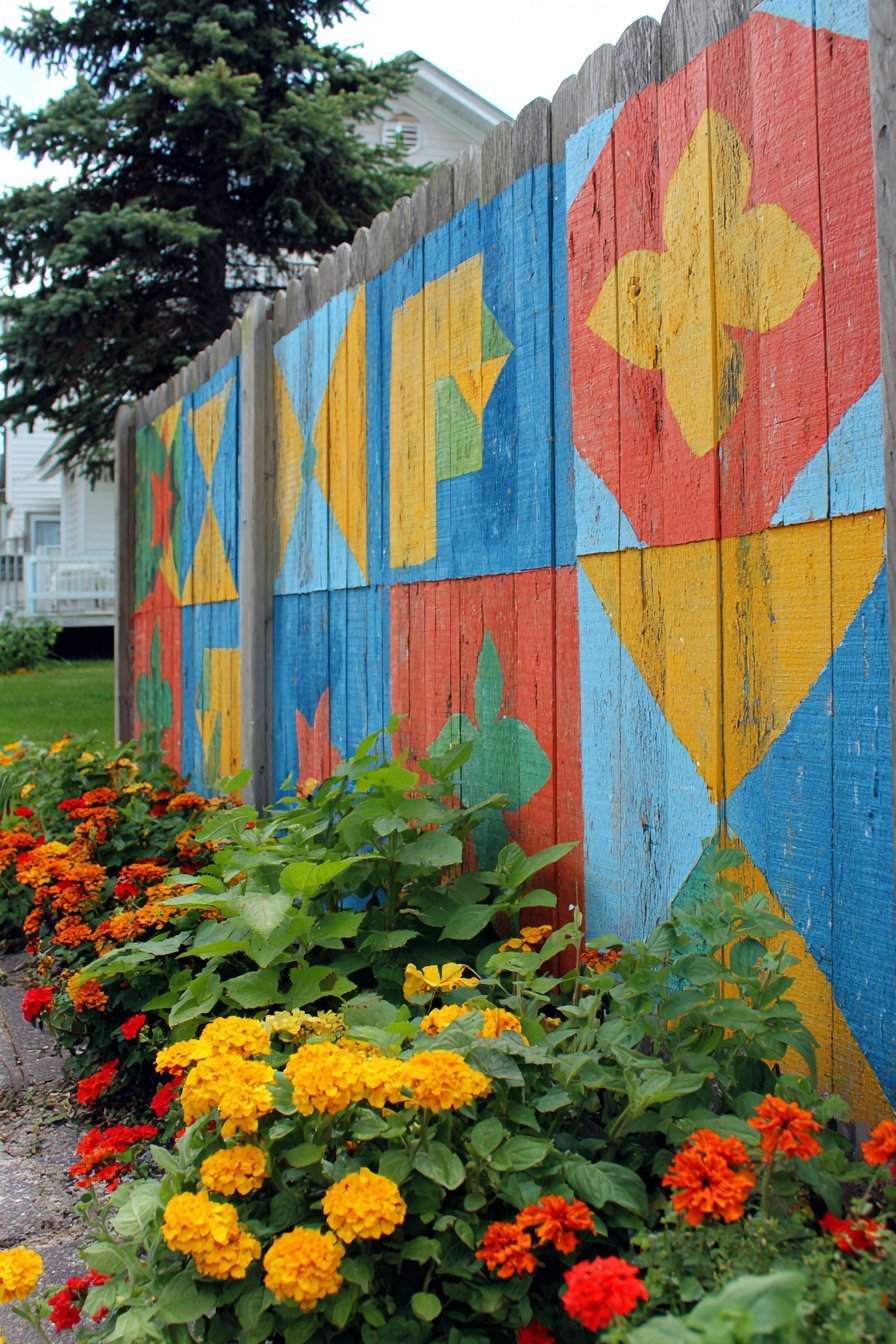 Painted Fence Mural Focal Point