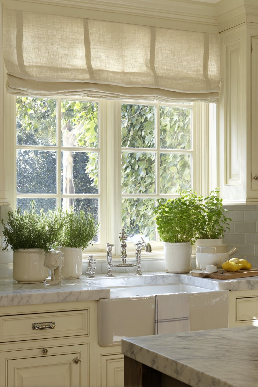 Natural Linen Window Treatments