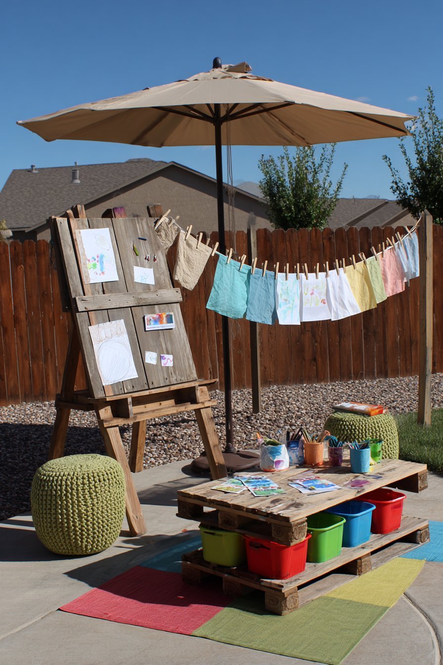 Reclaimed Pallet Kids' Art Station