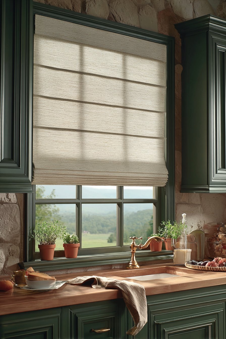 Window-Focused Workspace with Roman Shades