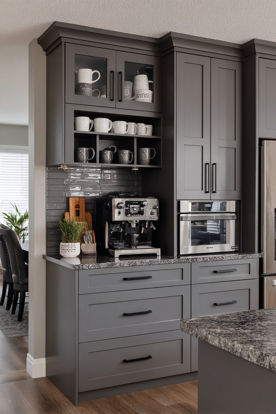 Dedicated Grey Kitchen Coffee Station