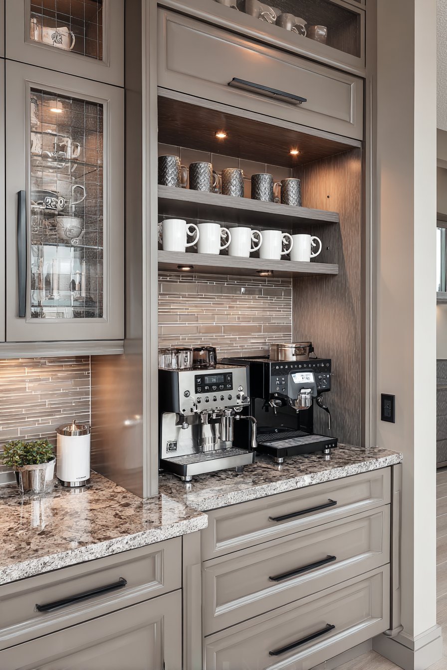 Dedicated Grey Kitchen Coffee Station