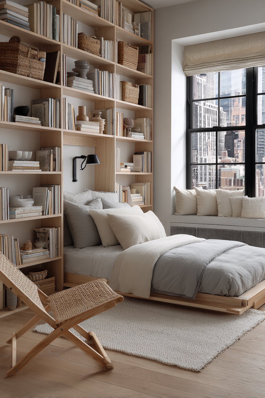 Studio Apartment Murphy Bed Library