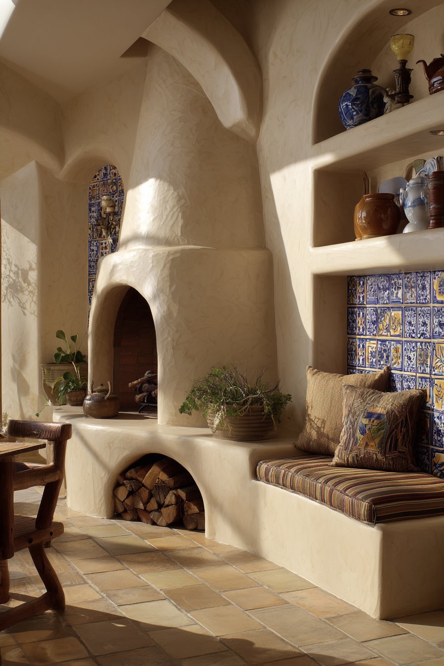 Adobe Kiva Fireplace Corner