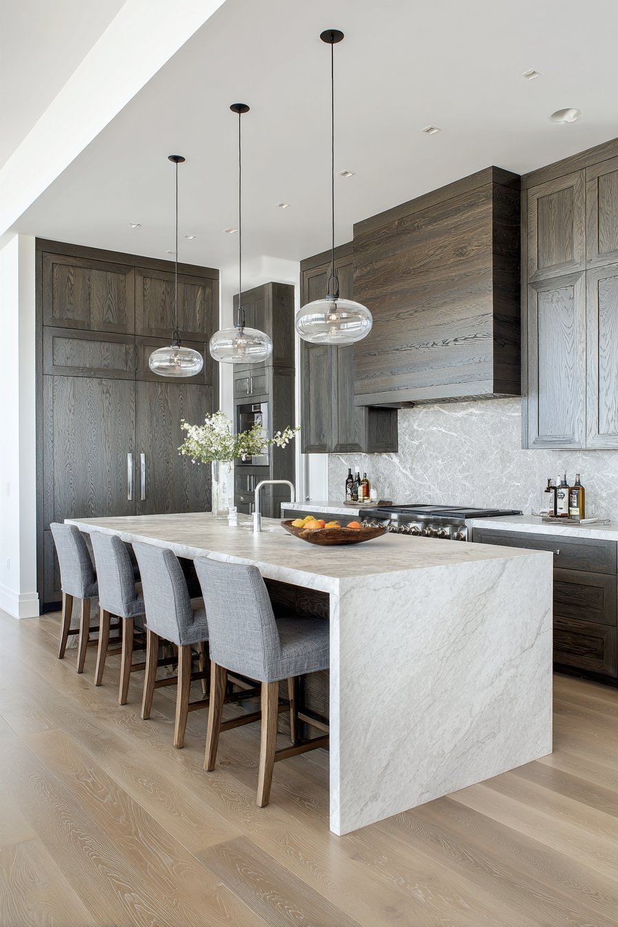 Custom Grey-Stained Oak with Wood Grain Detail