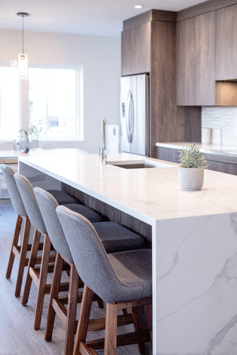 Custom Grey-Stained Oak with Wood Grain Detail