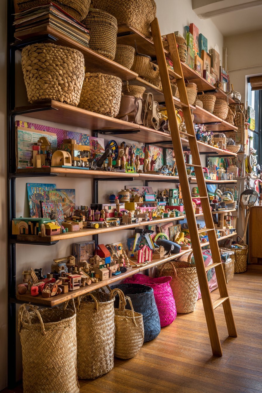 Eclectic Creative Mixed Storage Solutions Wall