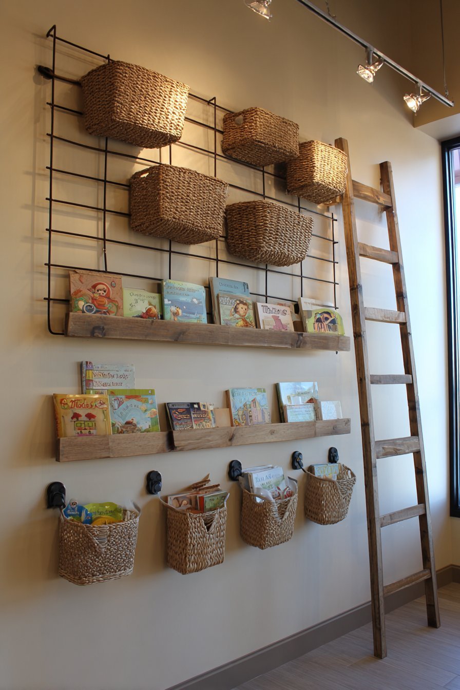 Eclectic Creative Mixed Storage Solutions Wall