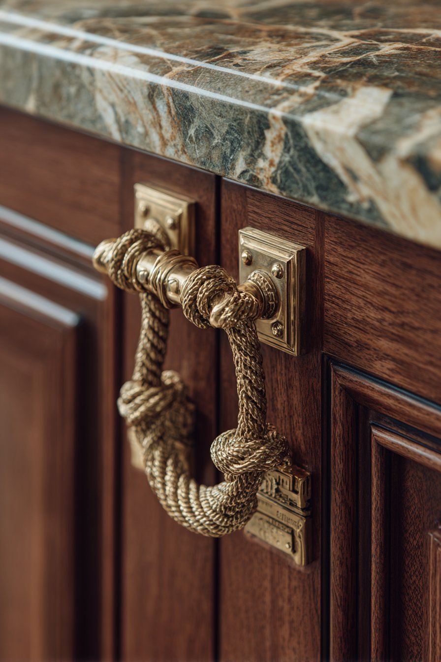 Ornate Brass Hardware Detail Closeup