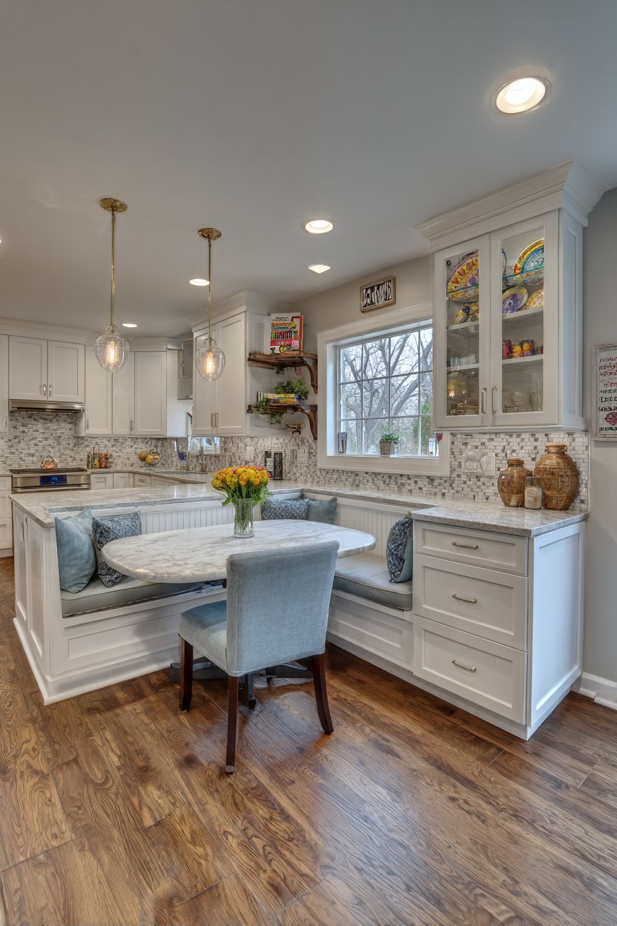 Built-In Corner Banquette with Storage