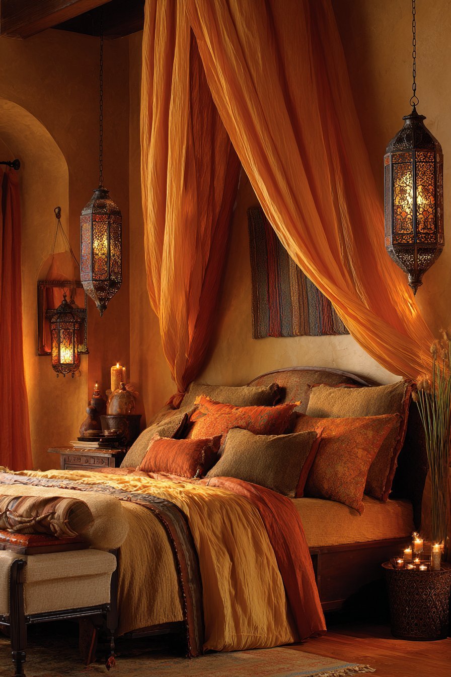 Exotic Fabric Canopy with Moroccan Influence