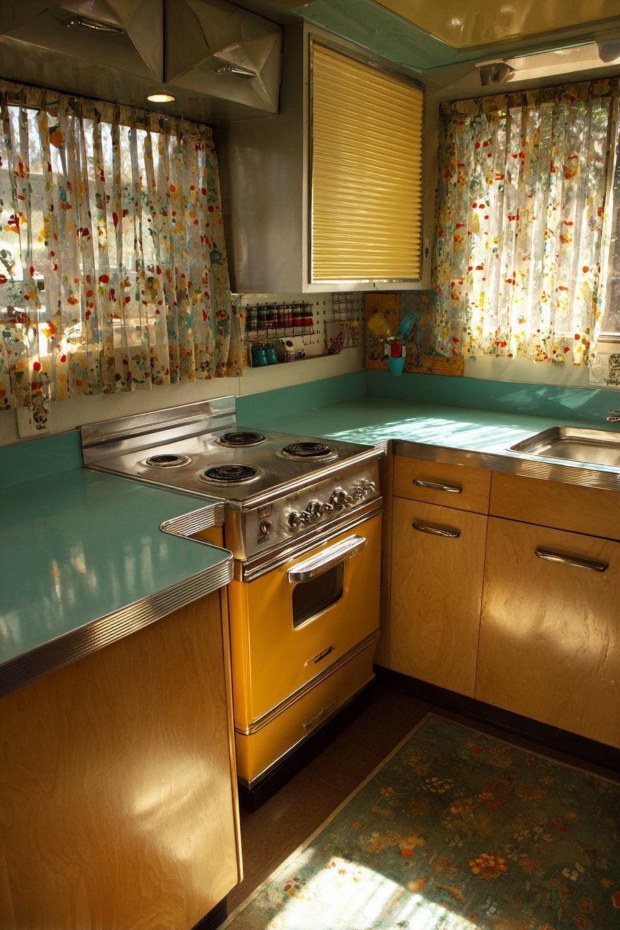 Turquoise Laminate and Louvered Charm