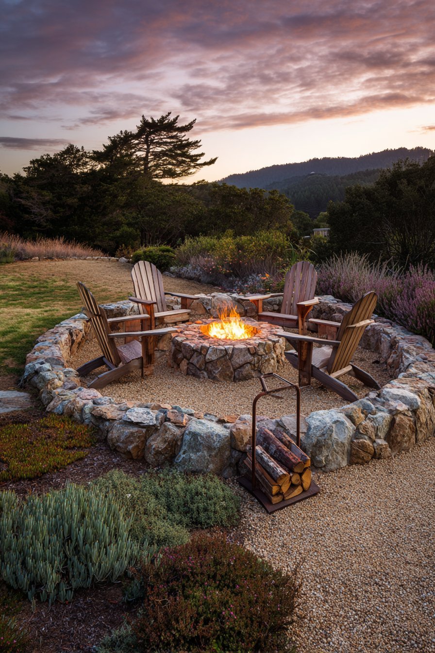Cozy Stone Fire Pit Gathering Space