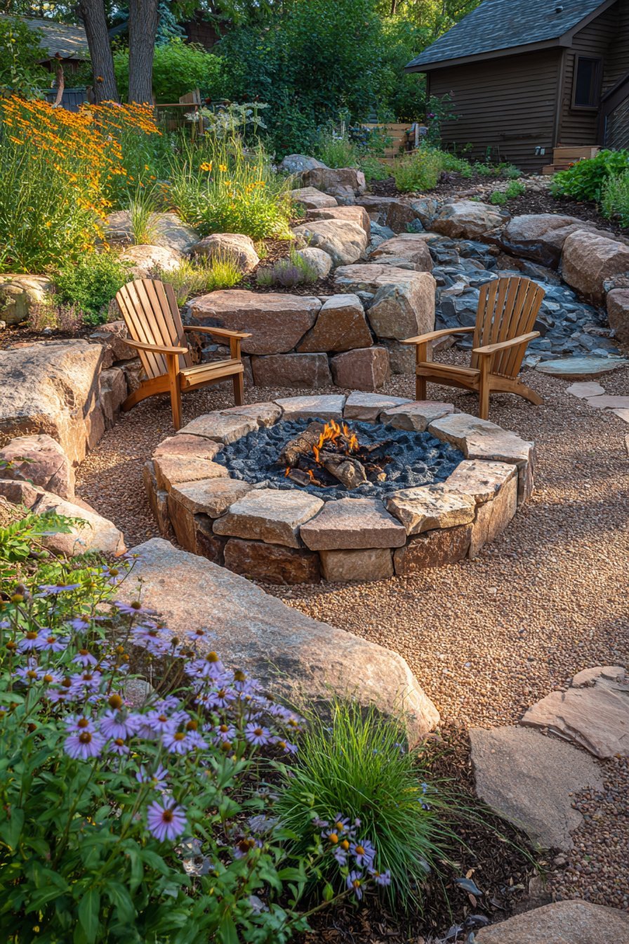 Circular Fire Pit Gathering Space