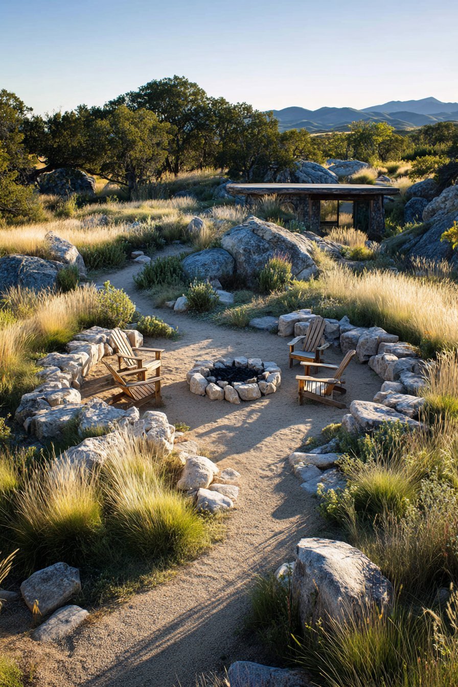 Circular Fire Pit Gathering Space