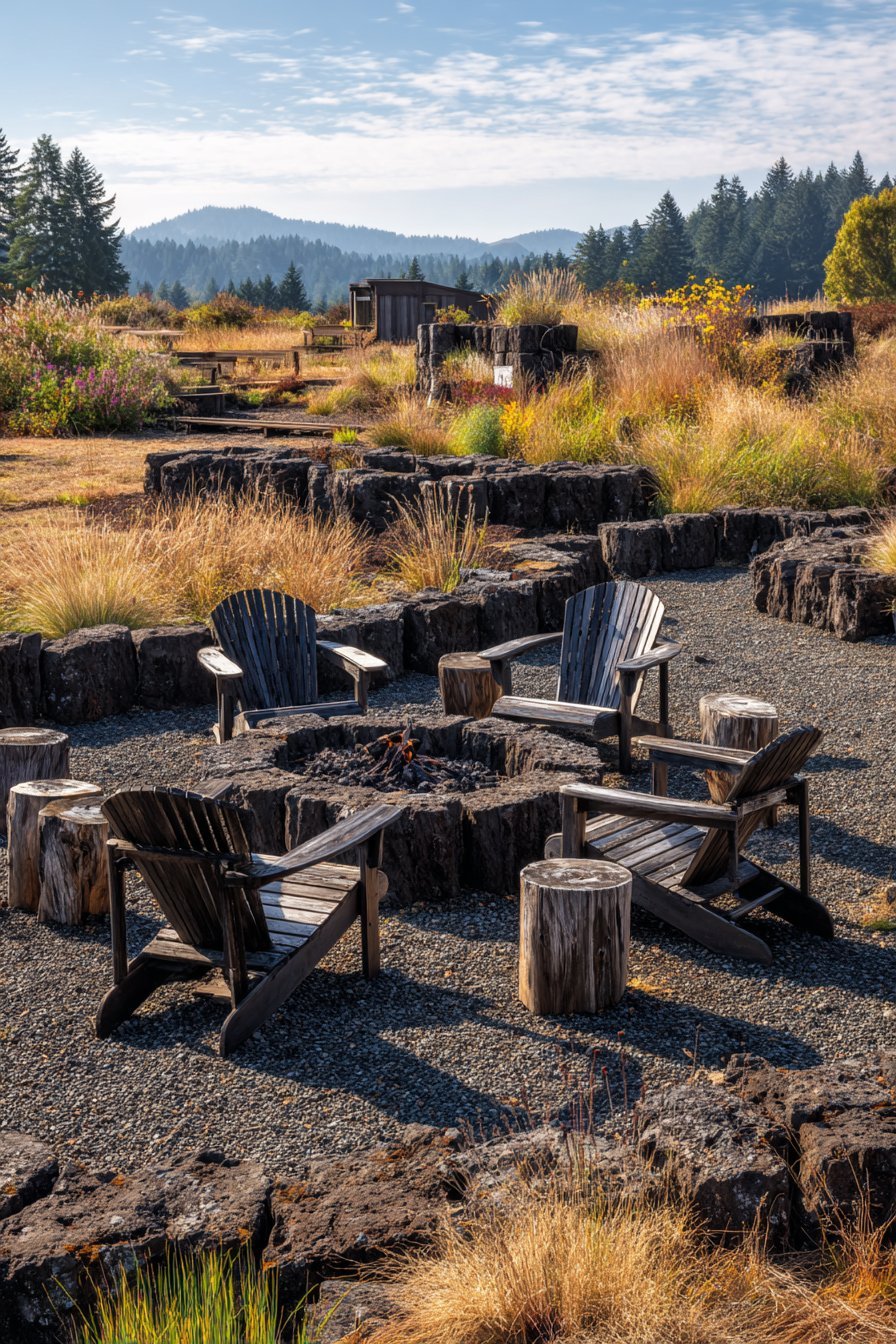 Circular Fire Pit Gathering Space