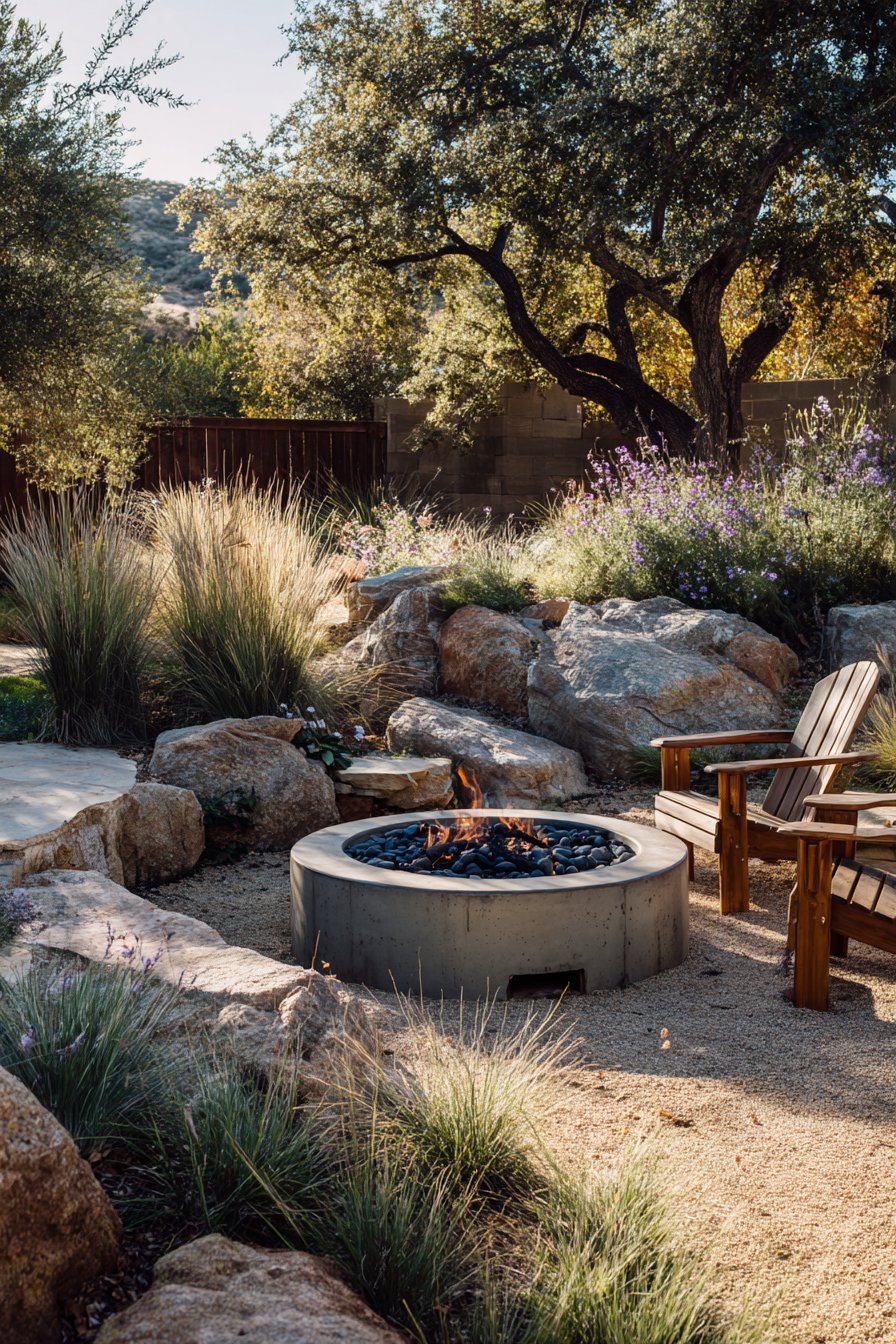 Circular Fire Pit Gathering Space