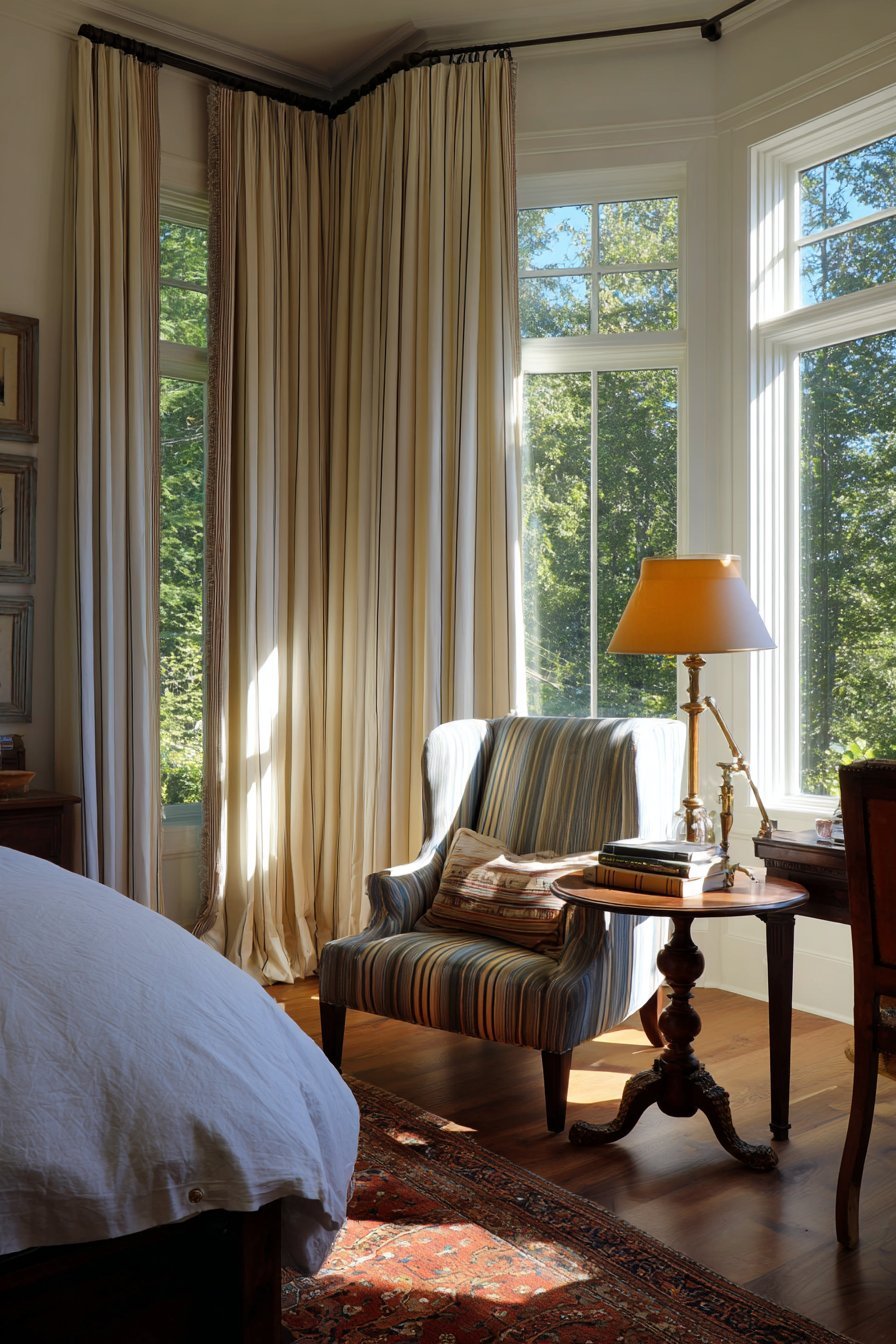 Traditional Sitting Area with Wingback Charm