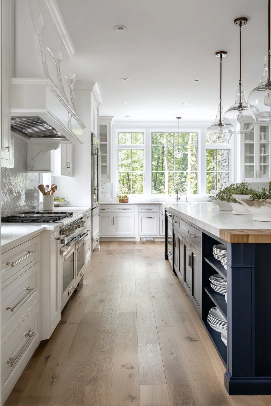 Professional Range with Custom Hood Details