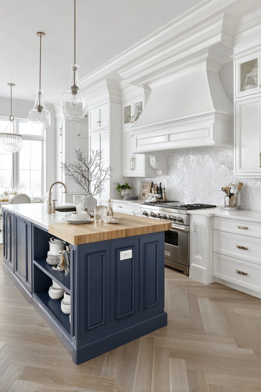 Professional Range with Custom Hood Details