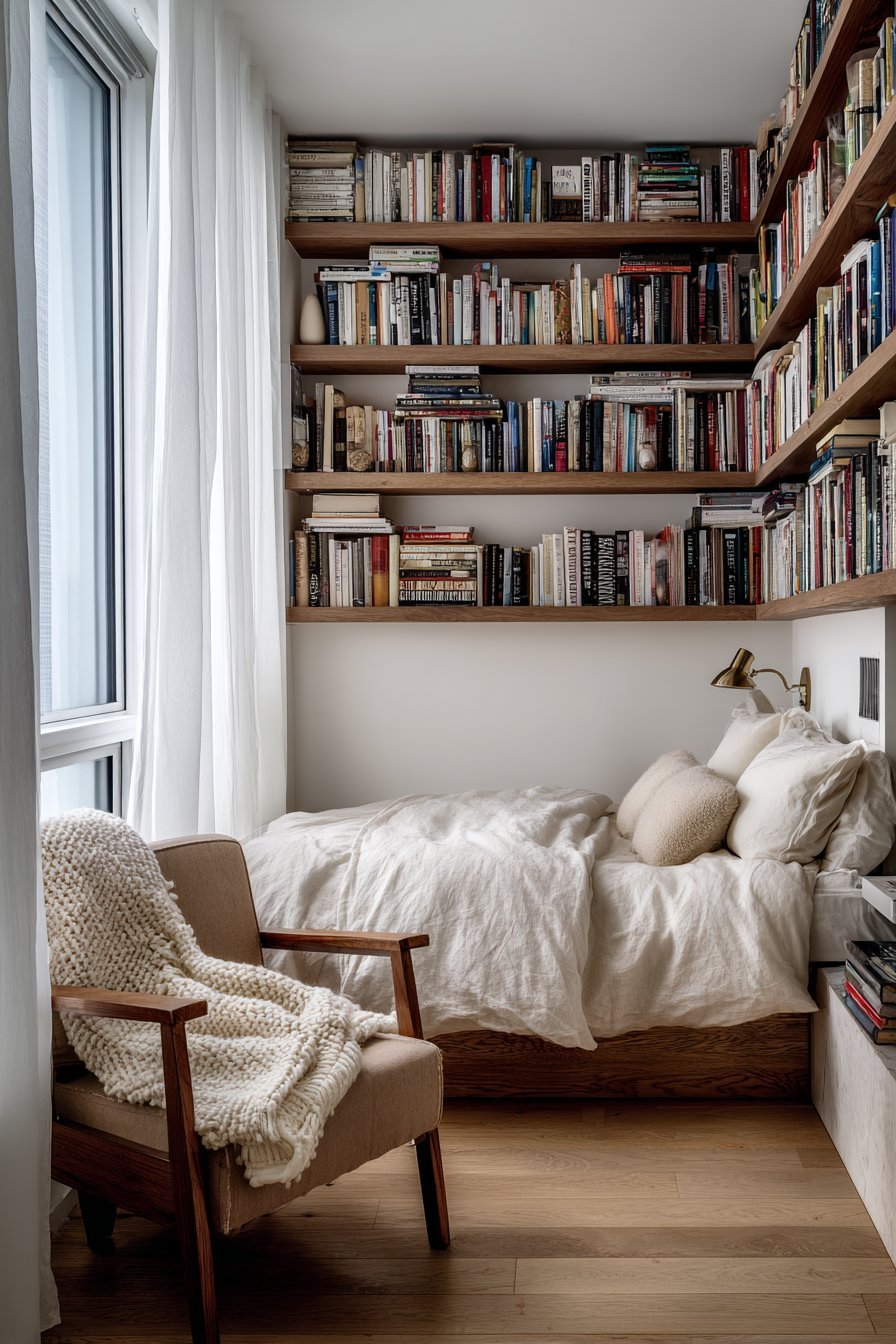 Compact Urban Library Bedroom