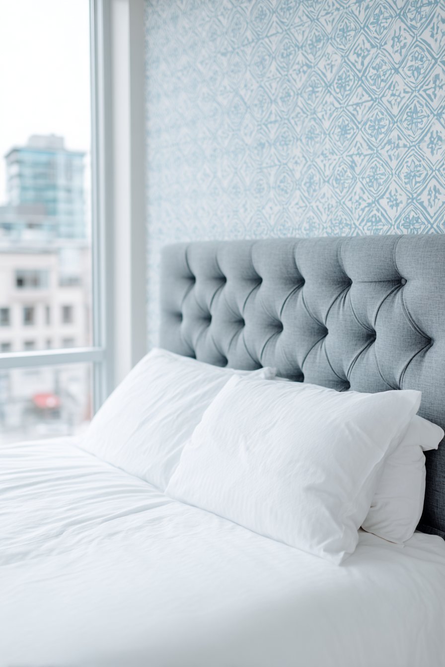 Geometric Light Blue Accent Wall Statement