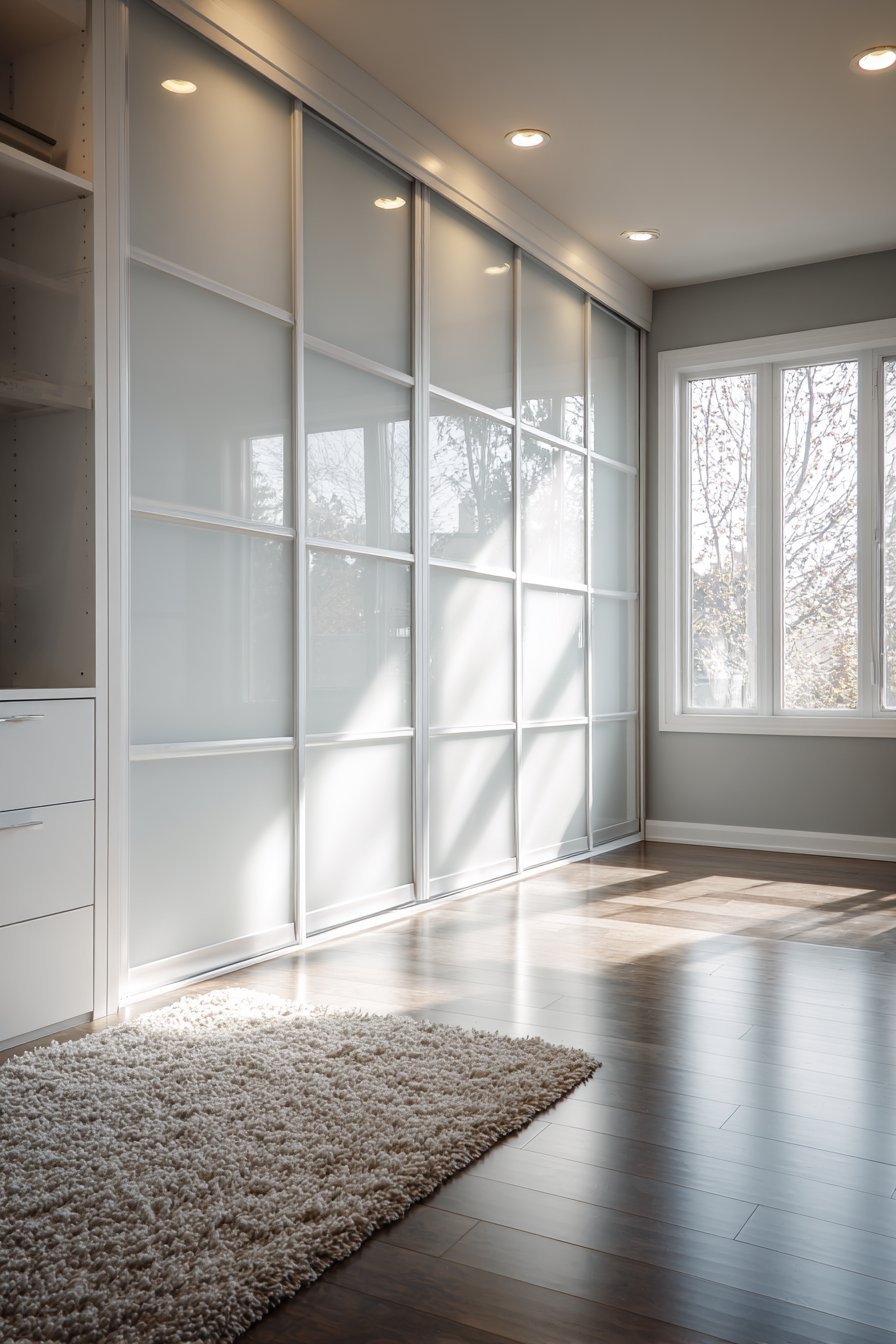 Modern Elegance with Frosted Glass Sliding Doors