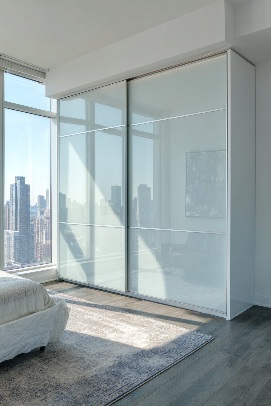 Modern Elegance with Frosted Glass Sliding Doors