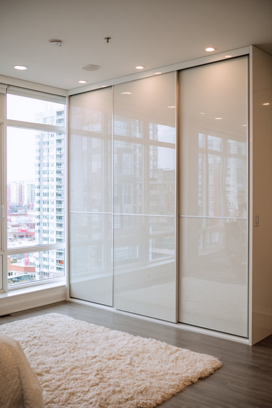 Modern Elegance with Frosted Glass Sliding Doors