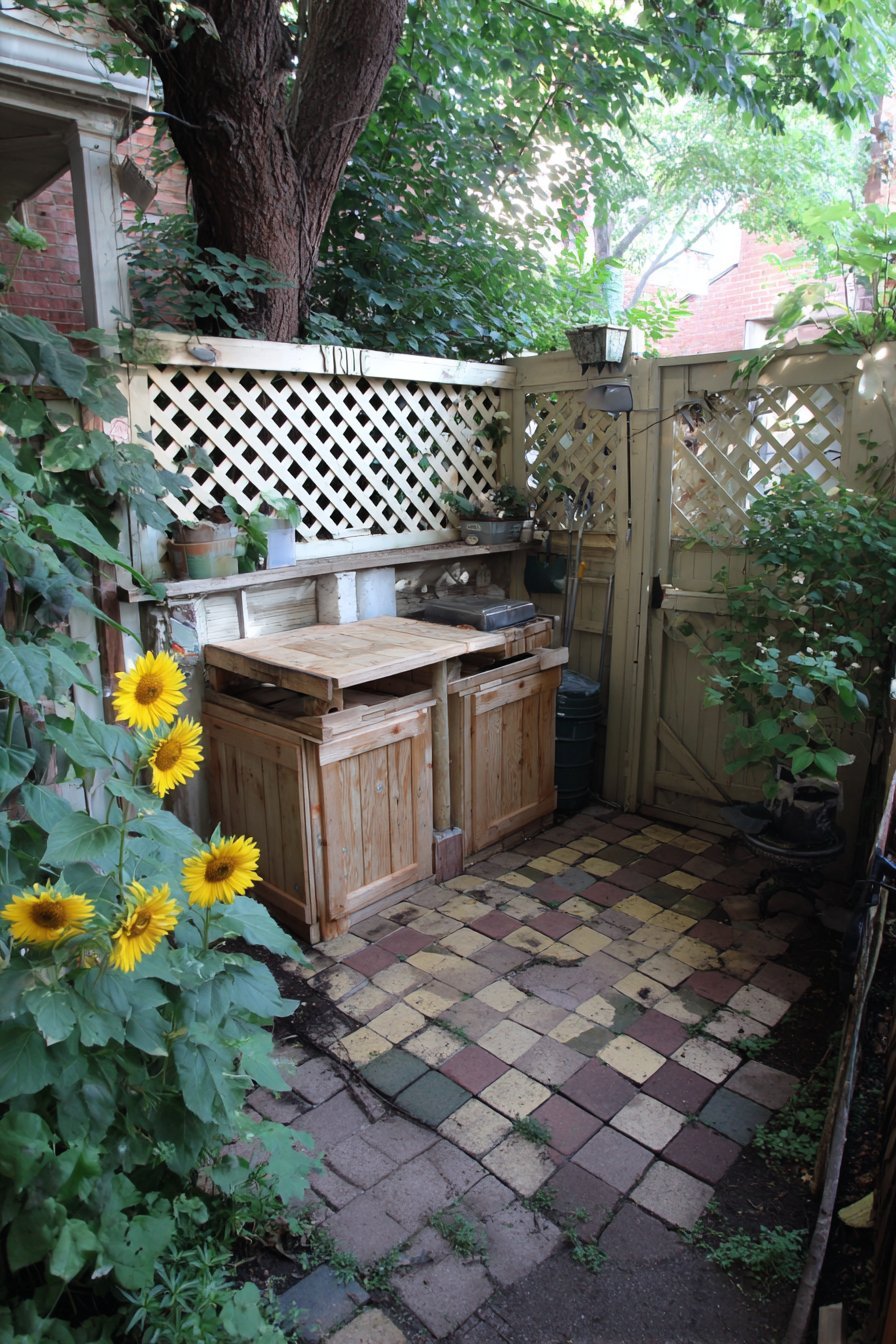 Cedar Three-Bin Compost System