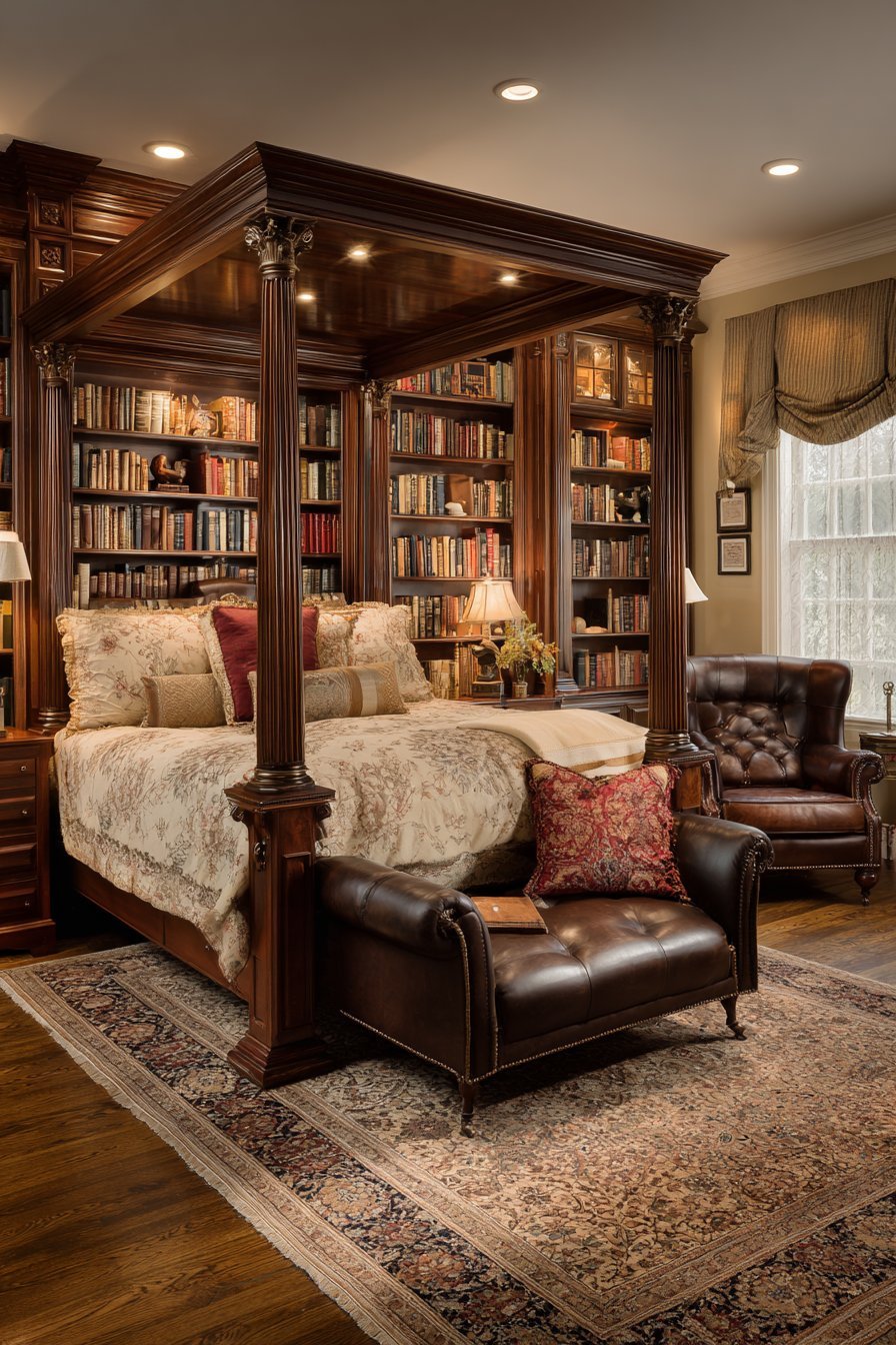 English Manor Library Elegance