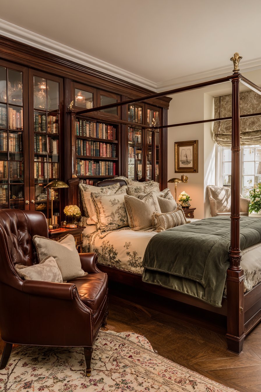 English Manor Library Elegance