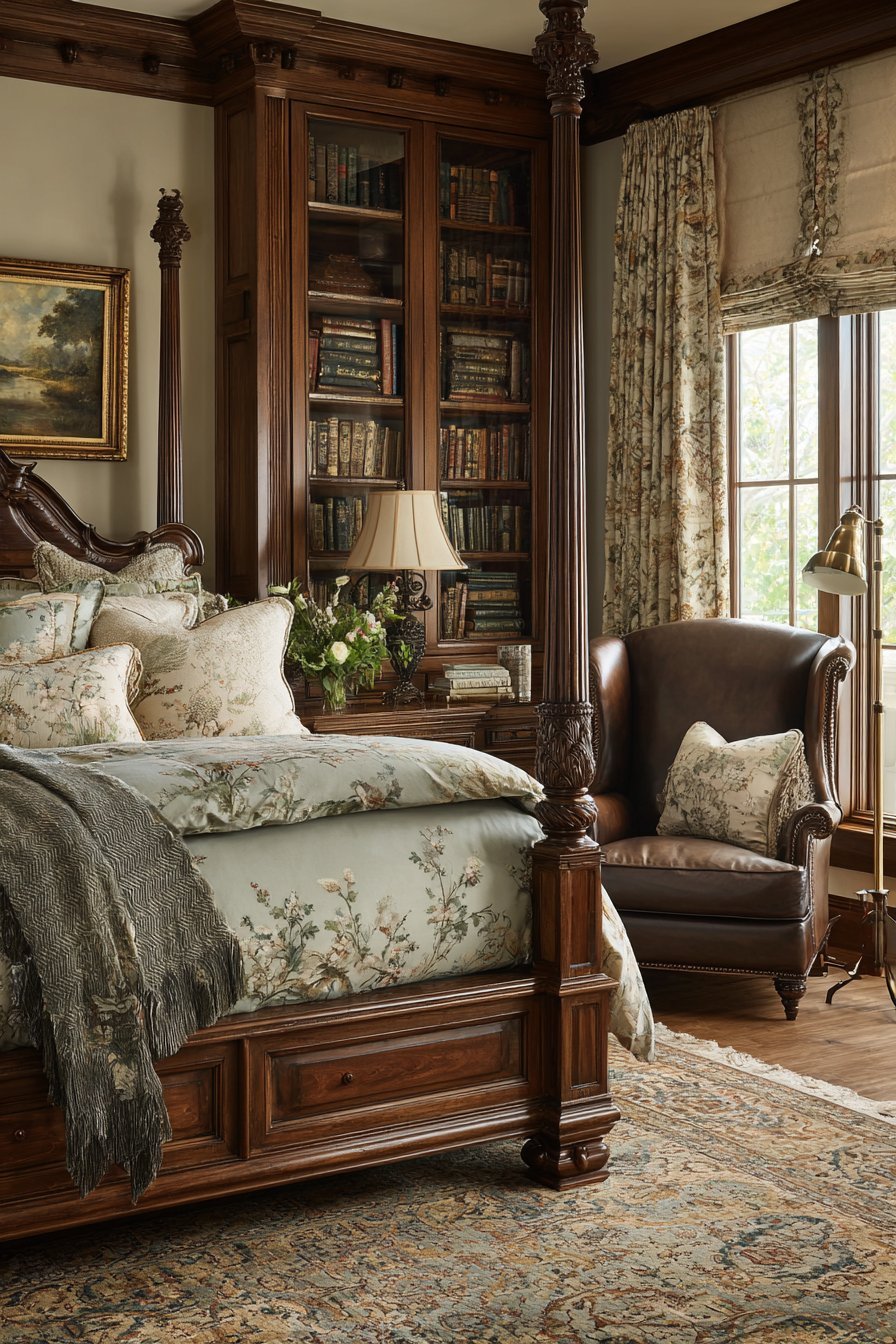 English Manor Library Elegance