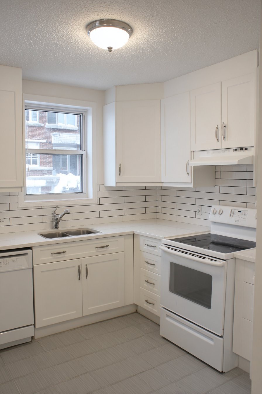 Compact U-Shaped White Kitchen