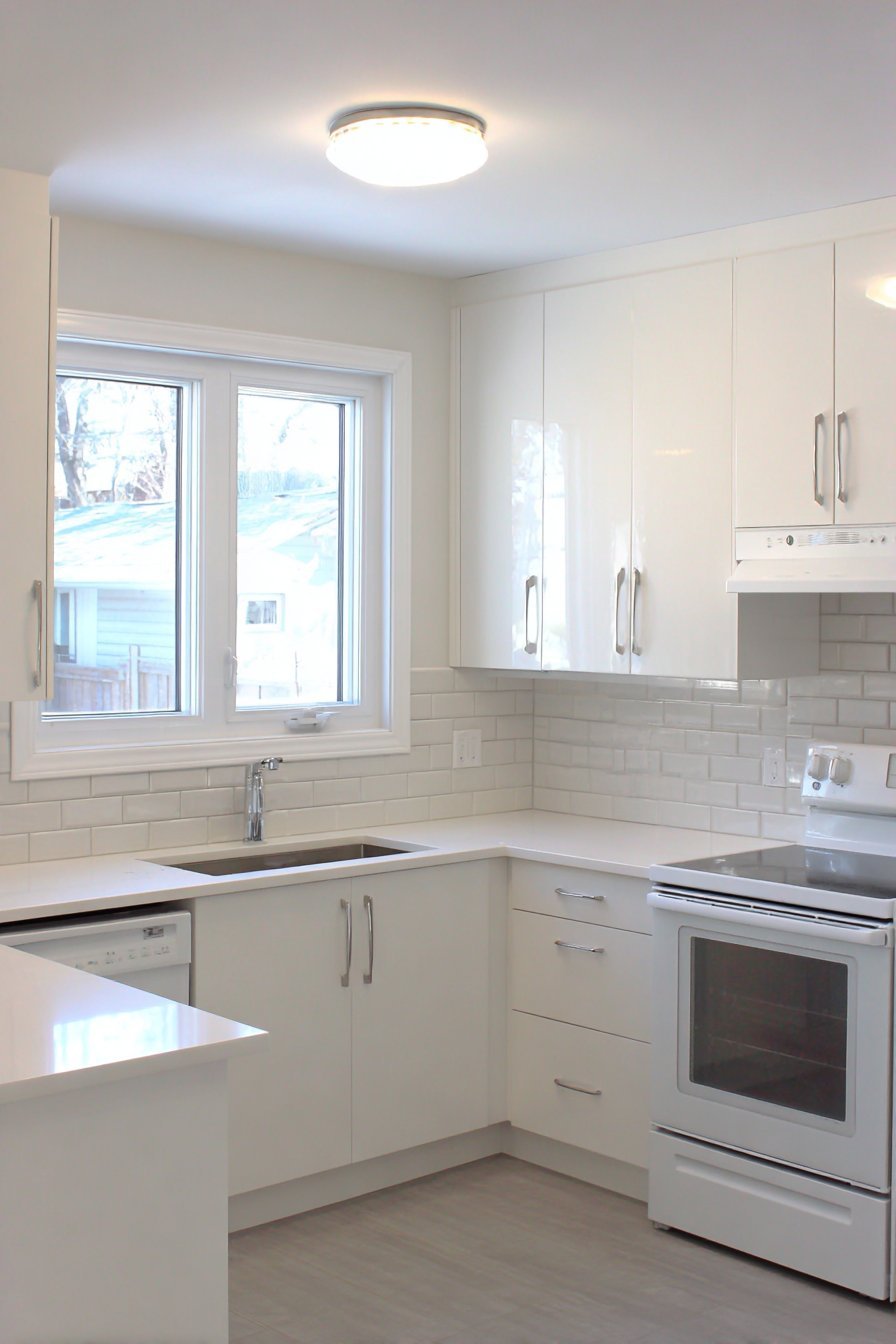 Compact U-Shaped White Kitchen