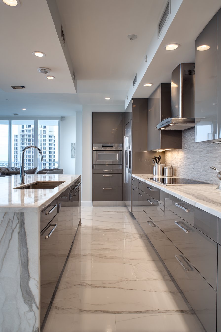 Bold Dark Charcoal with White Marble Luxury