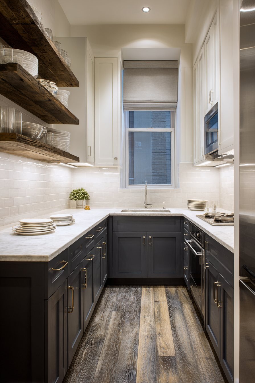 Two-Tone Cabinets Creating Visual Height