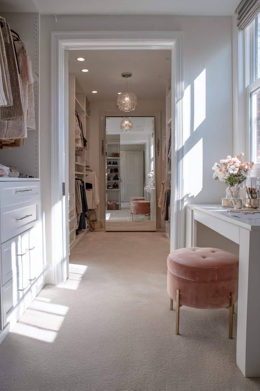 Walk-In Closet with Vanity Connection