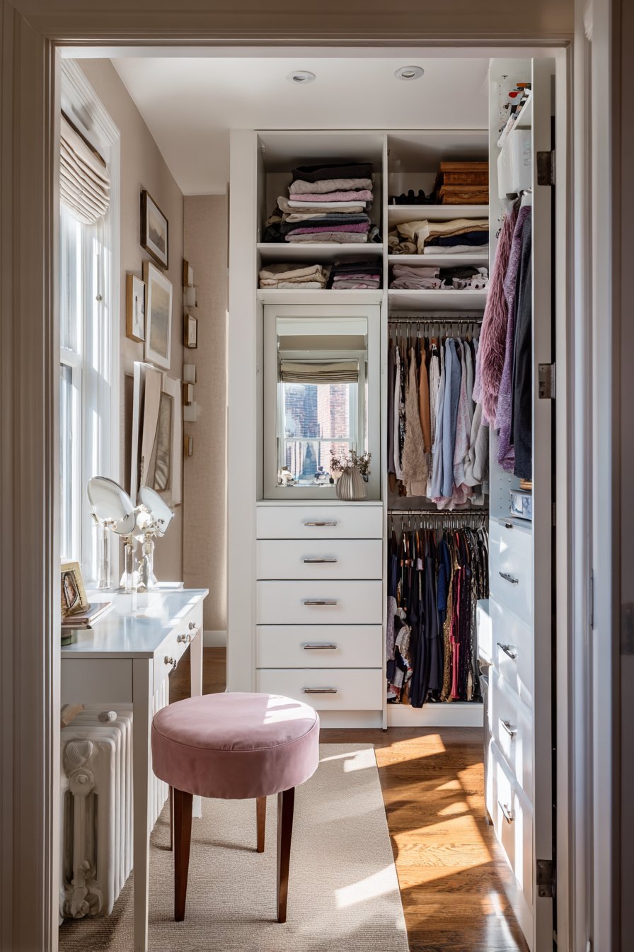 Walk-In Closet with Vanity Connection