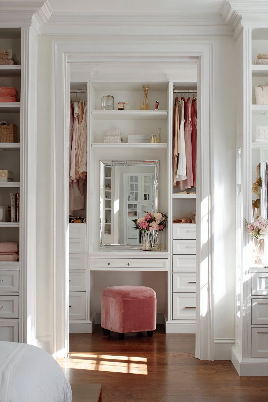Walk-In Closet with Vanity Connection